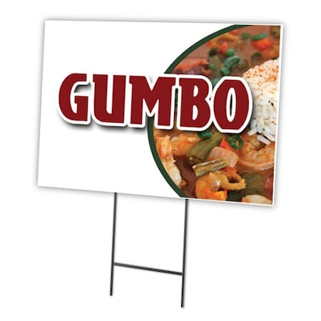 Gumbo Yard Sign & Stake Outdoor Plastic Coroplast Window